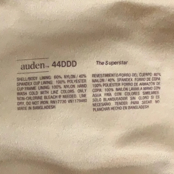 Auden Size 44DDD Plus Size Superstar Lightly Lined Underwire T-Shirt Bra. New - Picture 4 of 4